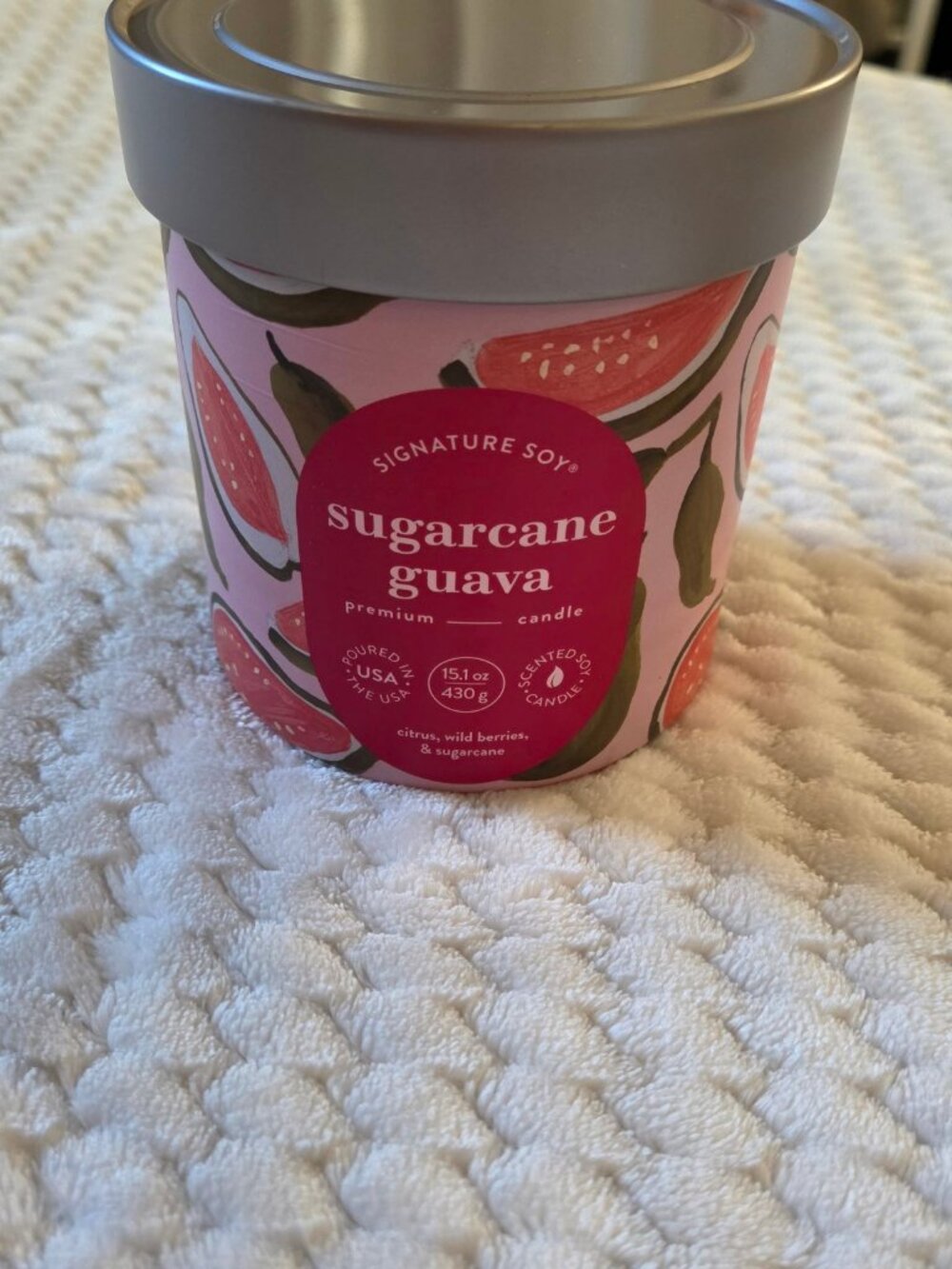 PartyLite Signature Soy Sugarcane Guava Candle 15.1 oz 2 Wick NEW